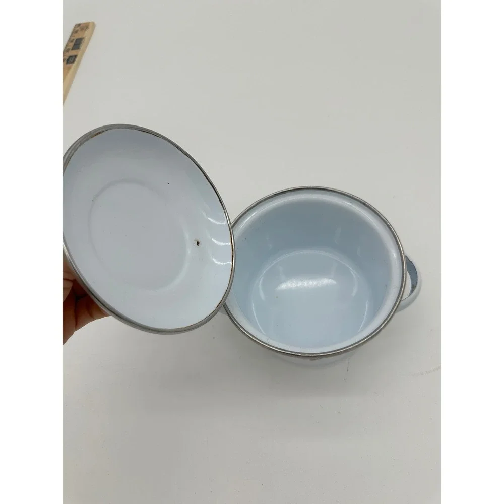 Vintage Enamel Stock Pot Fruit Pattern Farmhouse Decor grannycore cottage